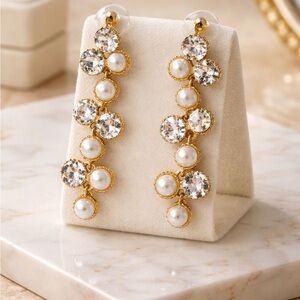 Elegant Gold and Pearl Drop Earrings